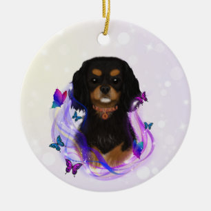 Ornamento De Cerâmica Black and Tan Cavalier King Charles Spaniel