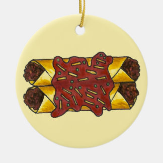 Ornamento De Cerâmica Black Bean Enchiladas Tex Mex Mexicano Cuisine