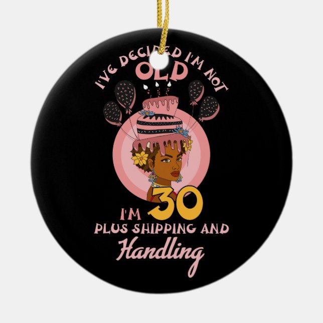Ornamento De Cerâmica Black Betty Birthday Boop Motivational I_ve Decidi (Frente)