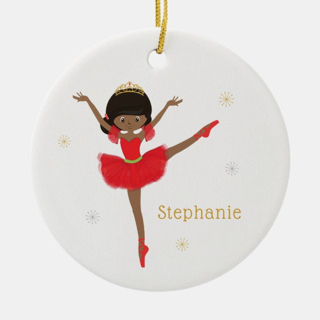 Ornamento De Cerâmica Black Christmas Ballerina (Frente)
