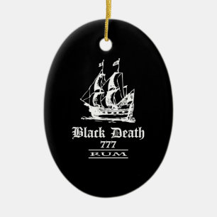Ornamento De Cerâmica Black Death 777 - Ol ships Rum