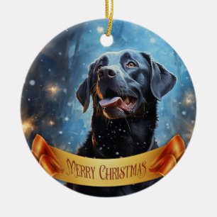 Ornamento De Cerâmica Black Labrador Retriever