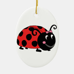 Ornamento De Cerâmica Black Ladybug