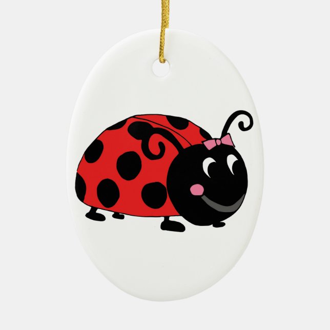 Ornamento De Cerâmica Black Ladybug (Frente)