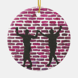 Ornamento De Cerâmica Black Magic Hollyhock by Yeshaya Dank Wood Wall Ar