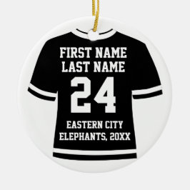 Ornamento De Cerâmica Black Photo Futebol Soccer Hockey Jersey