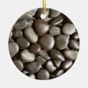 Ornamento De Cerâmica Black River Rock Nature Zen Pebble