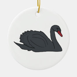 Ornamento De Cerâmica Black Swan