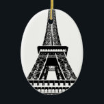 Ornamento De Cerâmica Black White Eiffel Tower Paris França Art Trabalho<br><div class="desc">Trabalho de arte da Torre Eiffel de Paris preto e branco</div>