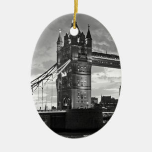 Ornamento De Cerâmica Black White Tower Bridge UK Viagem
