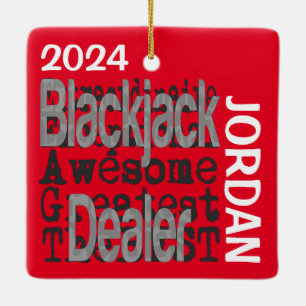 Ornamento De Cerâmica Blackjack Dealer Extraordinaire