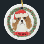 Ornamento De Cerâmica Blenheim Cavalier King Charles Spaniel<br><div class="desc">Faça a lista legal este ano com um ornamento personalizado do seu doce cavaleiro cavaleiro charles spaniel!</div>