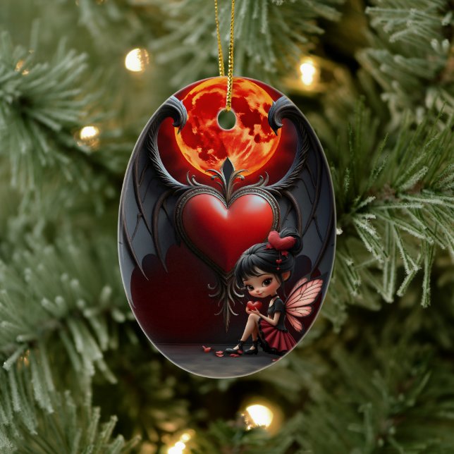 Ornamento De Cerâmica Blood Moon Valentine Fairy (Árvore)