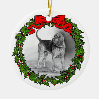 Ornamento De Cerâmica Bloodhound Art por Glenda S. Harlan
