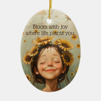 Ornamento De Cerâmica Bloom com Joy