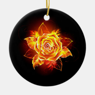 Ornamento De Cerâmica Blooming Fire Rosa