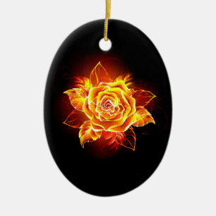 Ornamento De Cerâmica Blooming Fire Rosa