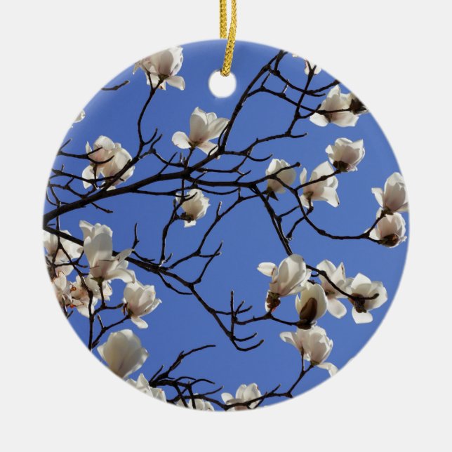 Ornamento De Cerâmica Blooming Magnolias (Frente)