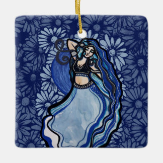 Ornamento De Cerâmica Blue Belly Dancer