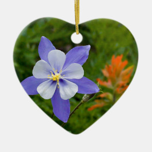 Ornamento De Cerâmica Blue Columbine
