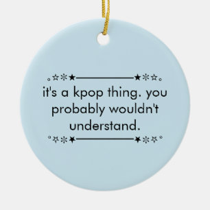 Ornamento De Cerâmica Blue Cute Teen Aesthetic Kpop