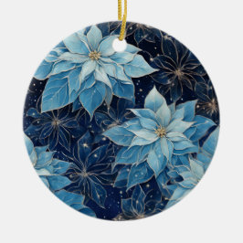 Ornamento De Cerâmica Blue Fantasy Poinsettia