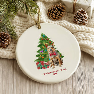 Ornamento De Cerâmica Blue Heeler Dog Personalizado Natal