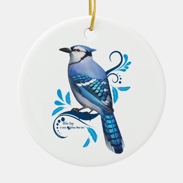 Ornamento De Cerâmica Blue Jay (Frente)