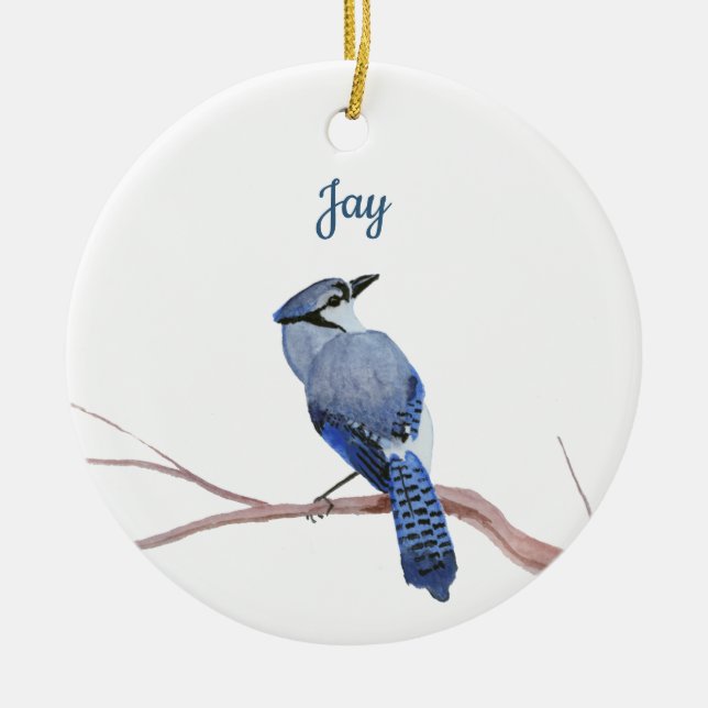 Ornamento De Cerâmica Blue Jay (Frente)