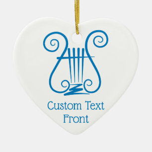 Ornamento De Cerâmica Blue Lyre