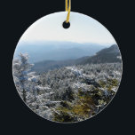 Ornamento De Cerâmica Blue Ridge Mounts Winter<br><div class="desc">As belas Montanhas Blue Ridge na Carolina do Norte. Também conhecido como Cordilheira de Fraser ficcional nos livros de Outlander e no show de tv. Um toque de geada nas montanhas.</div>