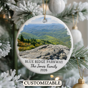 Ornamento De Cerâmica Blue Ridge Parkway Personalizada, Carolina do Nort