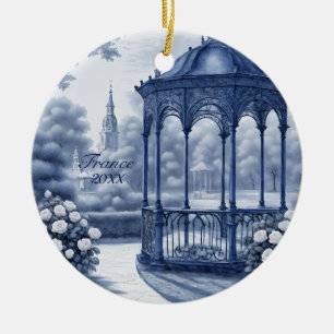Ornamento De Cerâmica Blue Vintage Personalizado França Souvenir