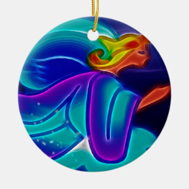 Ornamento De Cerâmica BlueAngel (Frente)