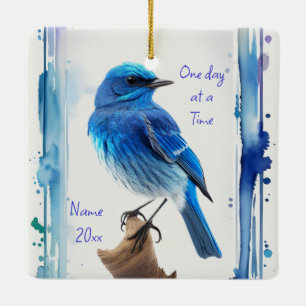 Ornamento De Cerâmica Bluebird, Motivacional, Um dia por Citação