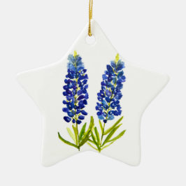 Ornamento De Cerâmica Bluebonnets Blue Flowers Texas Texan Lupine