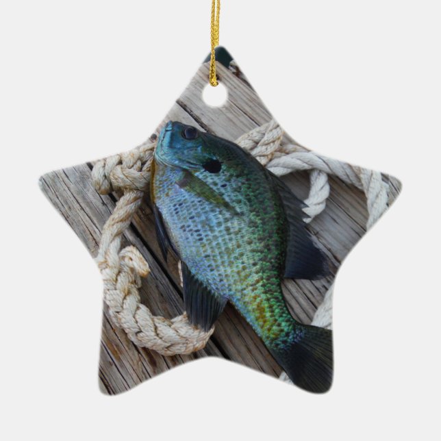 Ornamento De Cerâmica bluegill no doca (Frente)