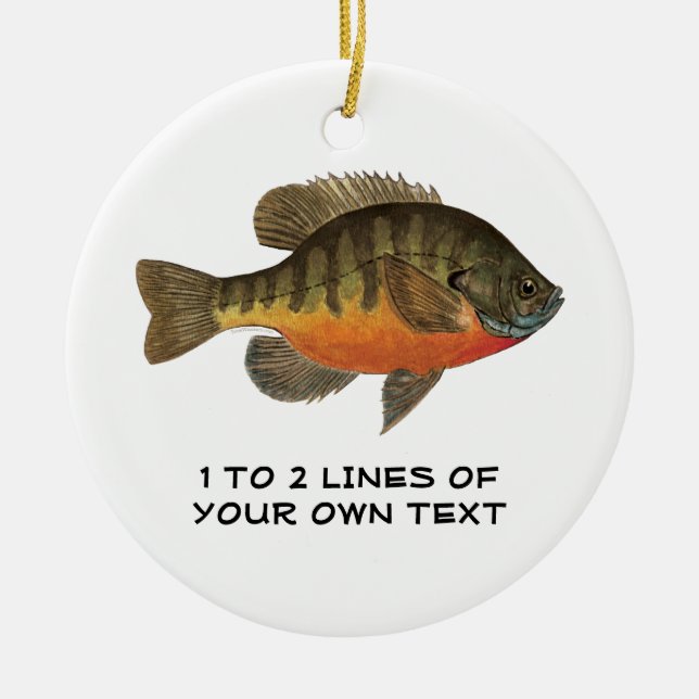 Ornamento De Cerâmica Bluegill Personalizado, Bream (Frente)