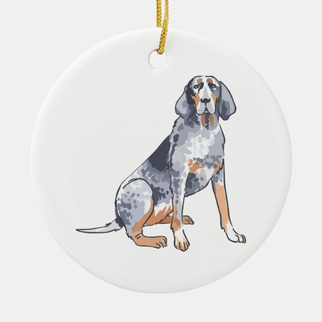 Ornamento De Cerâmica Bluetick Coonhound (Frente)