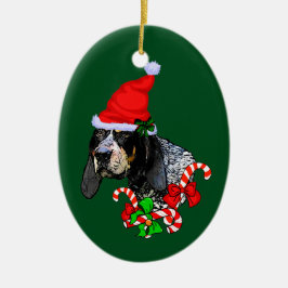 Ornamento De Cerâmica Bluetick Coonhound Natal