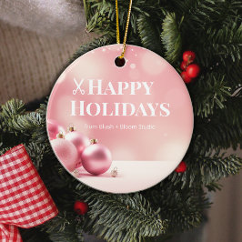 Ornamento De Cerâmica Blush Pink Logo Ornament for Salons