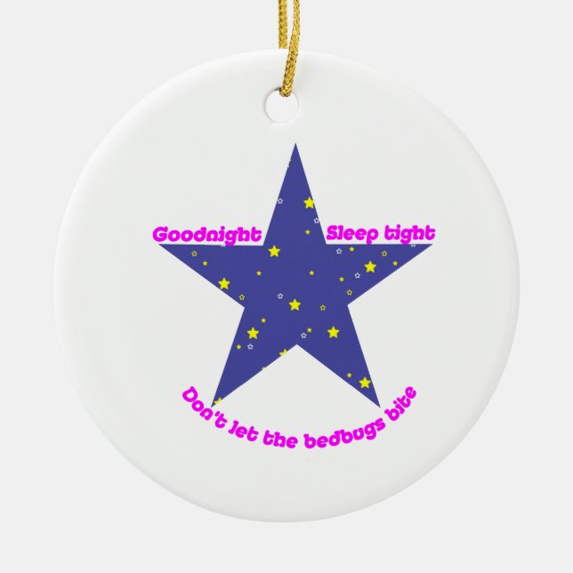 Ornamento De Cerâmica Boa Noite Dormir Apertada Estrela (Frente)