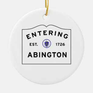 Ornamento De Cerâmica Boa vinda à cidade de MÃES de Abington