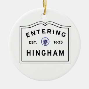 Ornamento De Cerâmica Boa vinda à cidade de MÃES de Hingham
