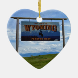 Ornamento De Cerâmica Boa vinda a Wyoming