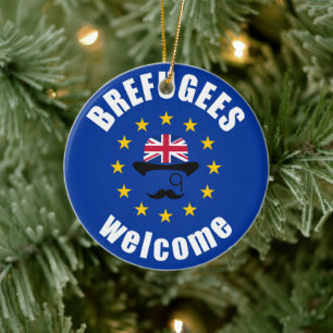 Ornamento De Cerâmica Boa vinda de Brexit Brefugees