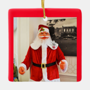 Ornamento De Cerâmica Boas saudações de Natal de Papais noeis