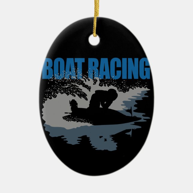 Ornamento De Cerâmica boat racing (Frente)