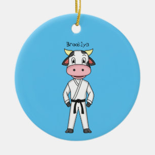 Ornamento De Cerâmica Boca-branca em desenho animado em kung fu