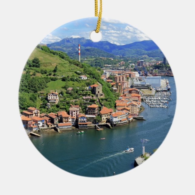 Ornamento De Cerâmica Boca cêntrica do porto Pasaia, País Basco (Frente)